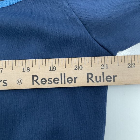 VTG 1970s Polyester Wilson Full Zip Tennis / Track Jacket - sz: Small (Blue) - Picture 6 of 9